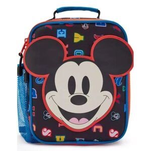 Disney Mickey Mouse Letters Insulated Lunch Box with Double Zip Pull NWT New
